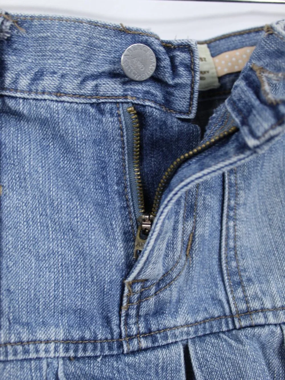 ABERCROMBIE & FITCH MICRO PLEATED MINI BLUE DENIM SKIRT VINTAGE Y2K 1990'S SZ 0
